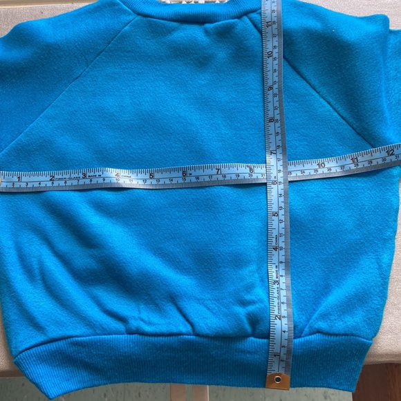 Ruth Scharf vintage 80s turquoise unisex appliqué sweatshirt sz 18 mos - Picture 7 of 10